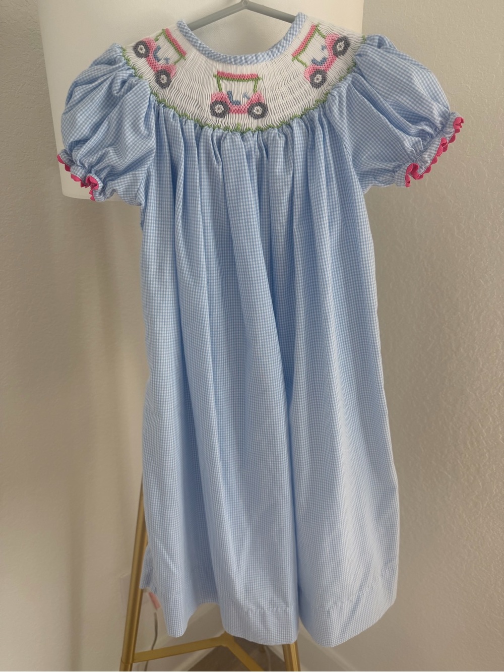 Classic Whimsy Girls' Light Blue Smocked Golf Dress